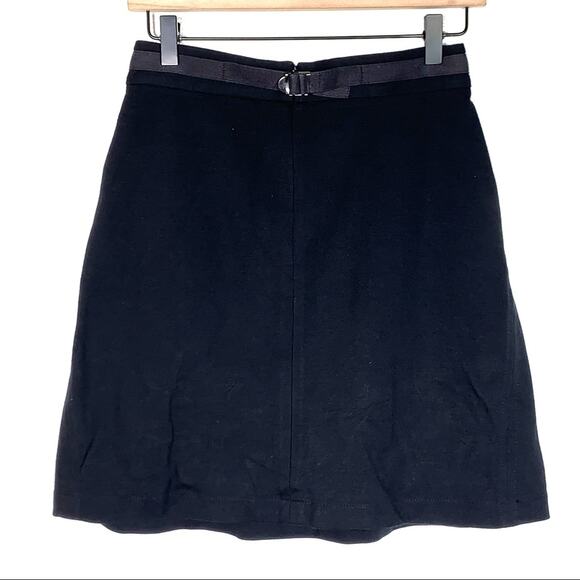 Theory black pleated A-line knee length casual skirt size 00 - Picture 3 of 3